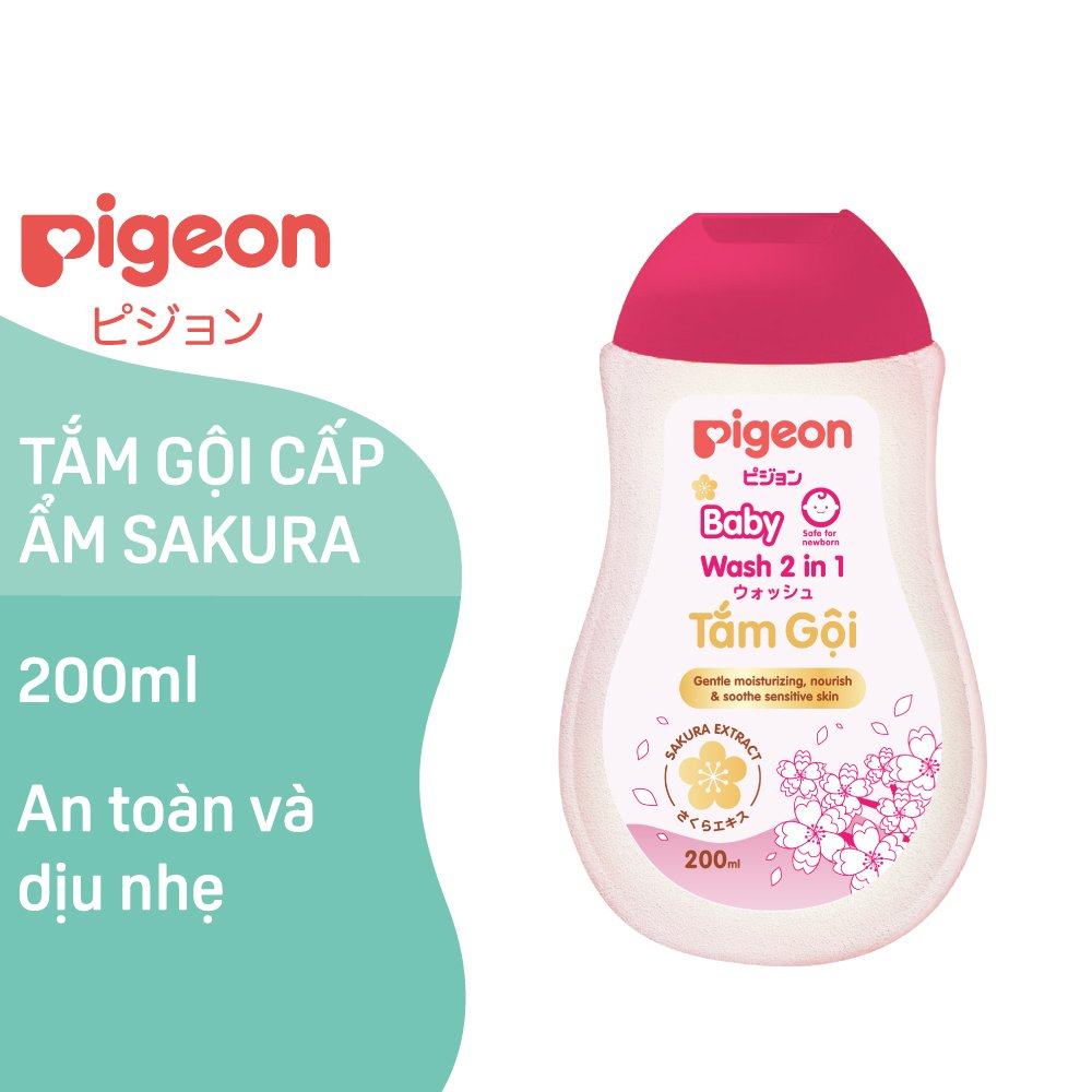 Combo 2 Chai Tắm Gội Sakura Pigeon 200ML ( 2 IN 1)