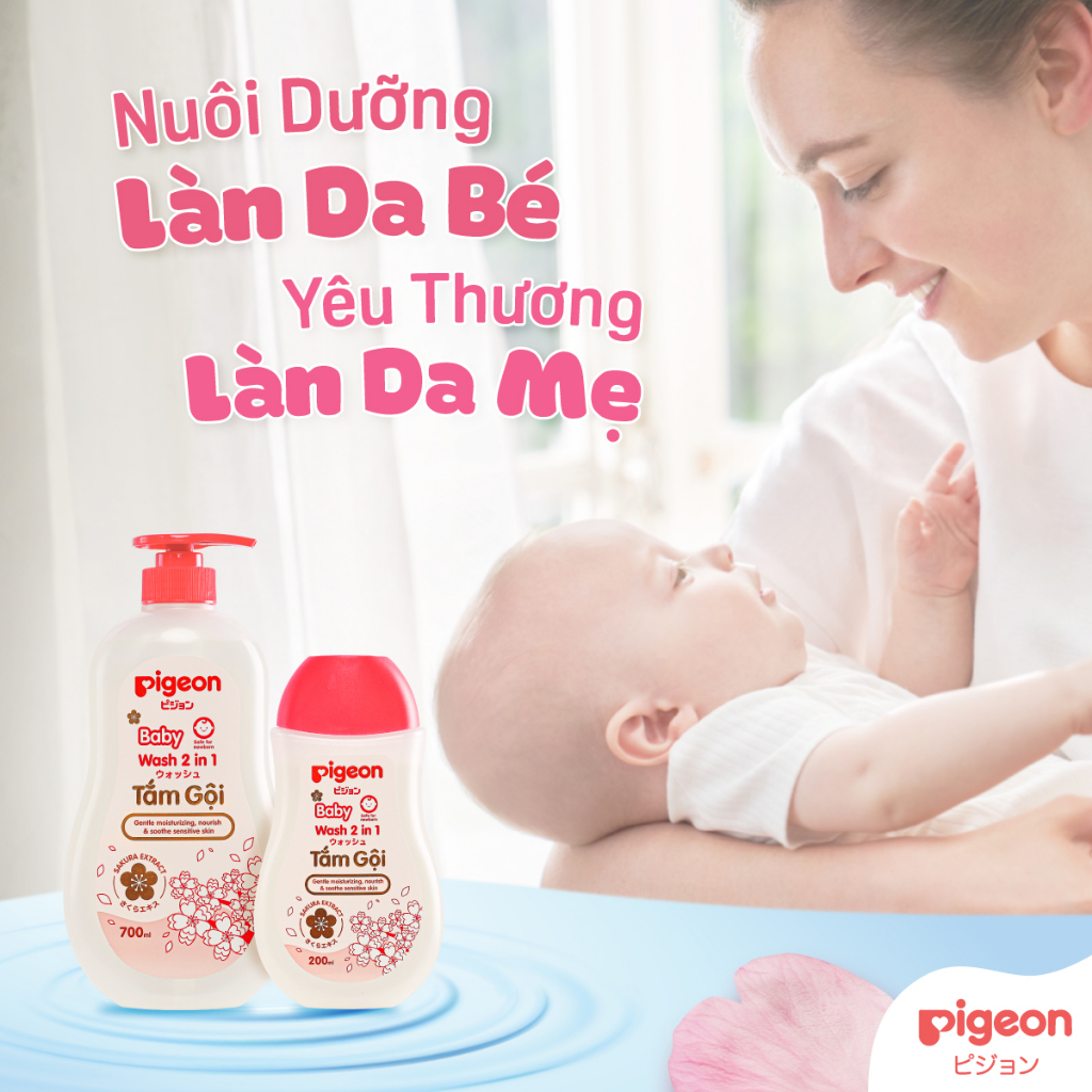 Combo 2 Chai Tắm Gội Sakura Pigeon 200ML ( 2 IN 1)