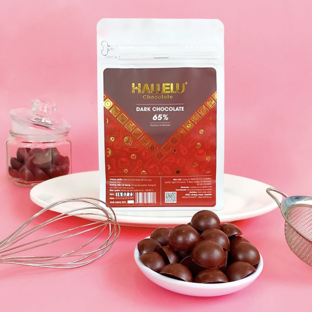 Socola Đen Nguyên Liệu 65% Dùng Trong Ngành Bánh - Hallelu Chocolate