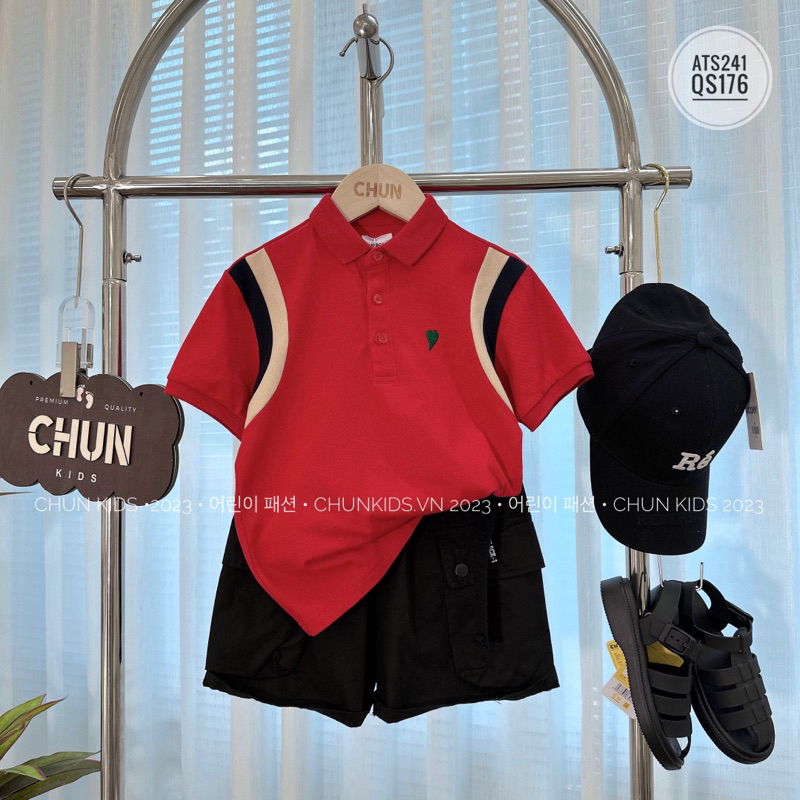 ATS241 - ÁO polo GI VEN CHY trái tim cho Bé