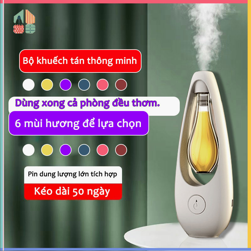 máy xông tinh dầu, 6 loại tinh dầu thơm phòng, kèm pin sạc 500mAh，Máy Xịt Thơm Phòng Tự Động，Nước Hoa Thơm Phòng