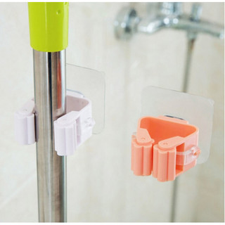 Móc treo chổi dán tường, kẹp cây lau nhà, kẹp chổi dán tường chịu lực 5kg