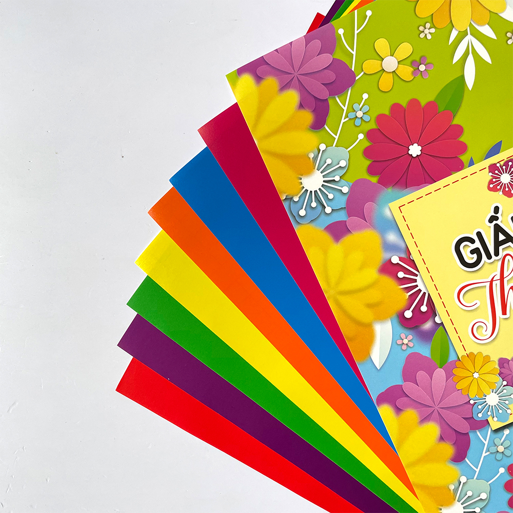 Giấy màu mỹ thuật A4 xấp 7 màu