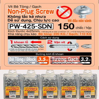 combo mũi khoan mồi BJ + vít PW-425 ( đầu vít nón vành )