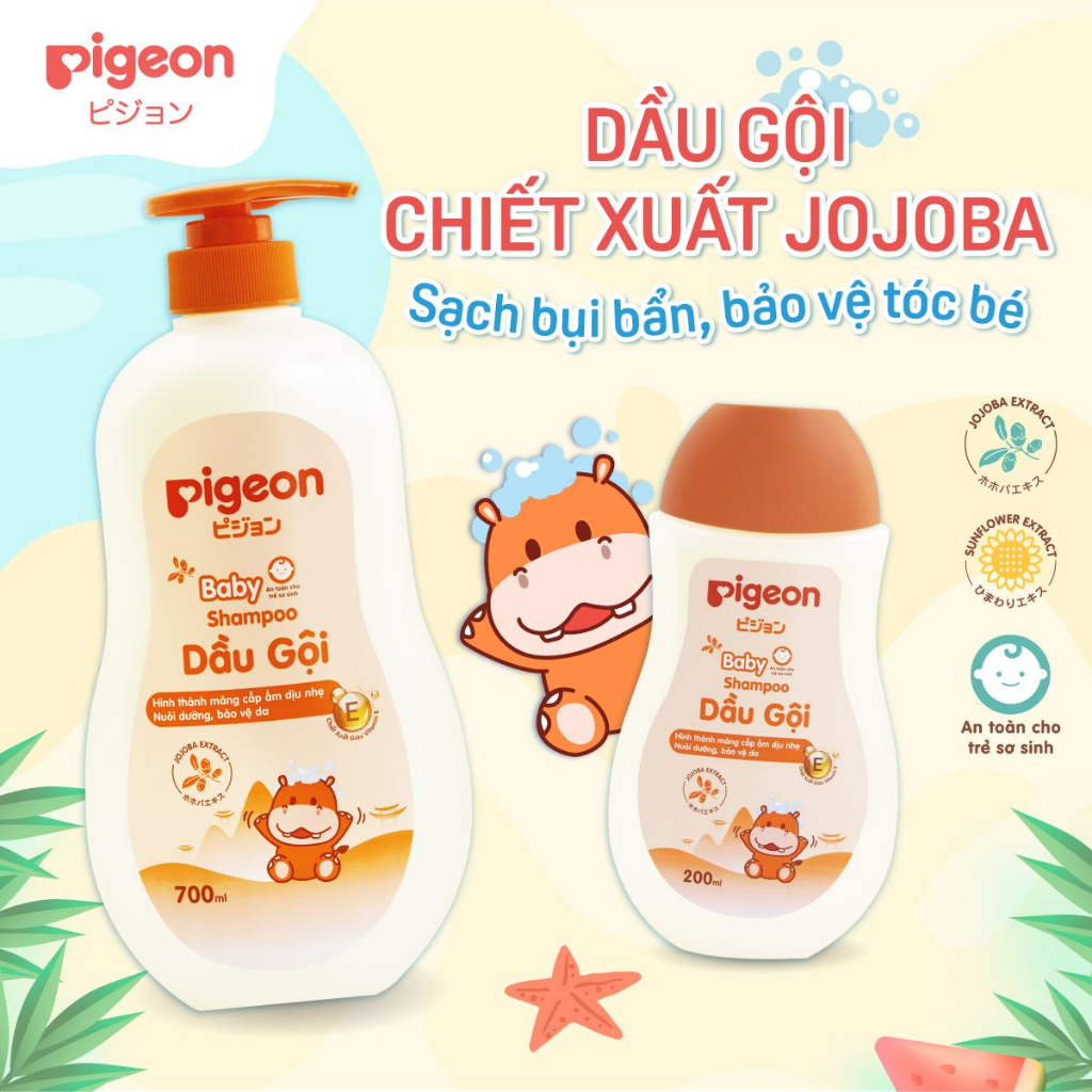 Combo Sữa Tắm & Dầu Gội Hương Jojoba Cho Bé Pigeon 700ml