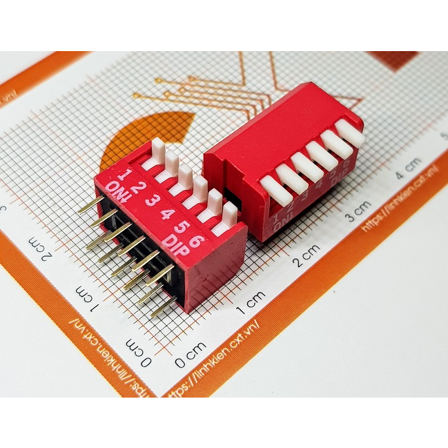 Công tắc bit 6P 2.54mm chân cắm cong