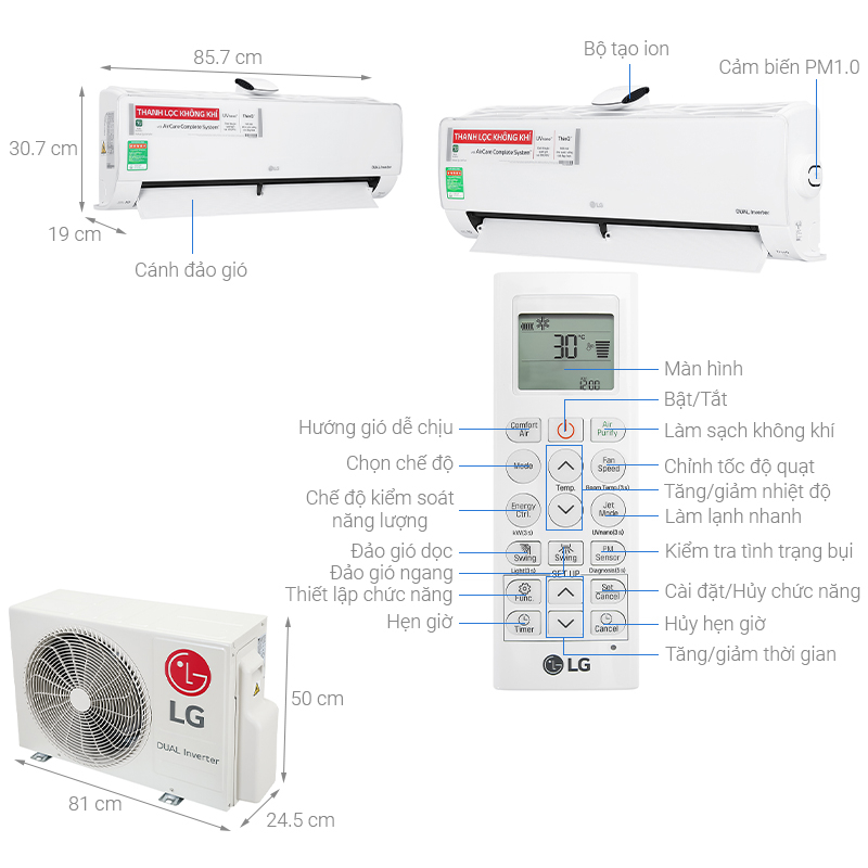 Máy lạnh LG Inverter 1 HP V10APFUV 2021