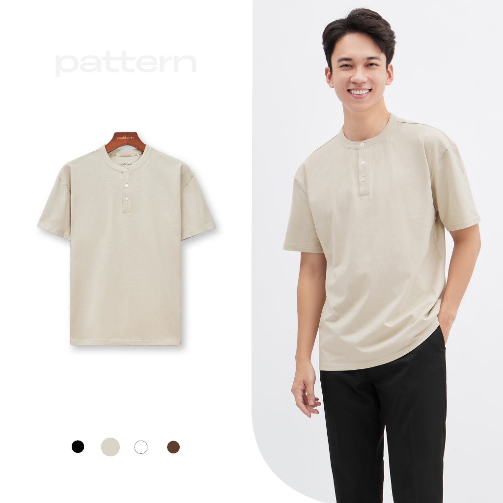 [Mã FATREND2810 giảm đến 30k tối đa 99k] Áo phông cổ tàu basic PATTERN PA029