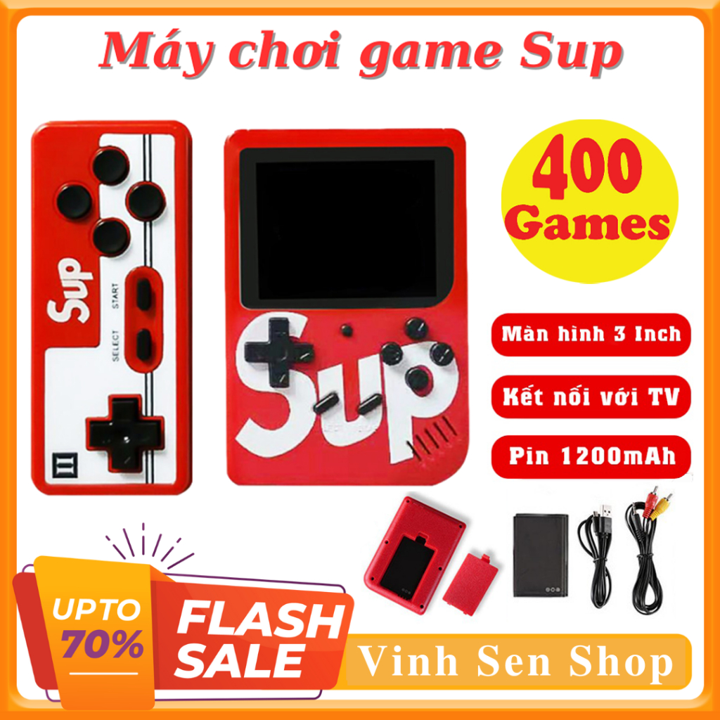 Máy chơi game Sup Plus, 400 trò siêu lôi cuốn chơi hoài không chán, kết nối tivi 2 người chơi, điện tử 4 nút cao cấp
