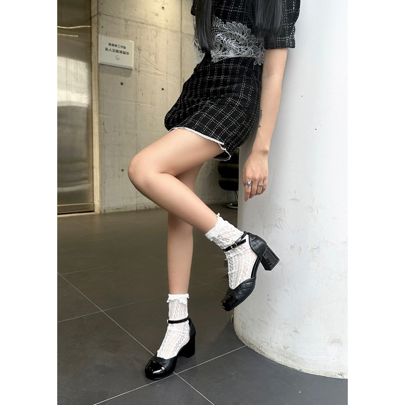 Giày mary Jane mũi bóng gót vuông mẫu mới hè 2023