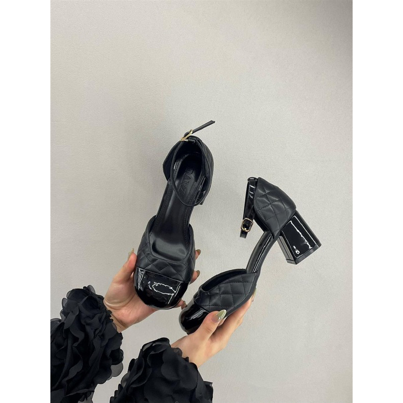 Giày mary Jane mũi bóng gót vuông mẫu mới hè 2023