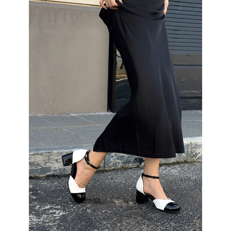 Giày mary Jane mũi bóng gót vuông mẫu mới hè 2023