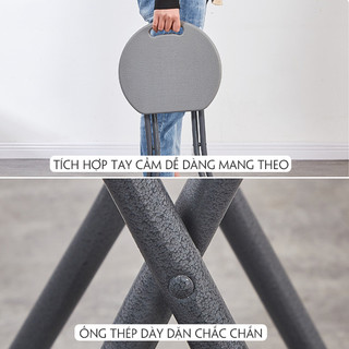 Ghế nhựa gấp gọn, ghế gấp không tựa đa năng size to