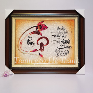 Tranh gạo 20/11 - ơn cô. quà tặng tri ân thầy cô giáo. tranh được bảo hành 5 năm.