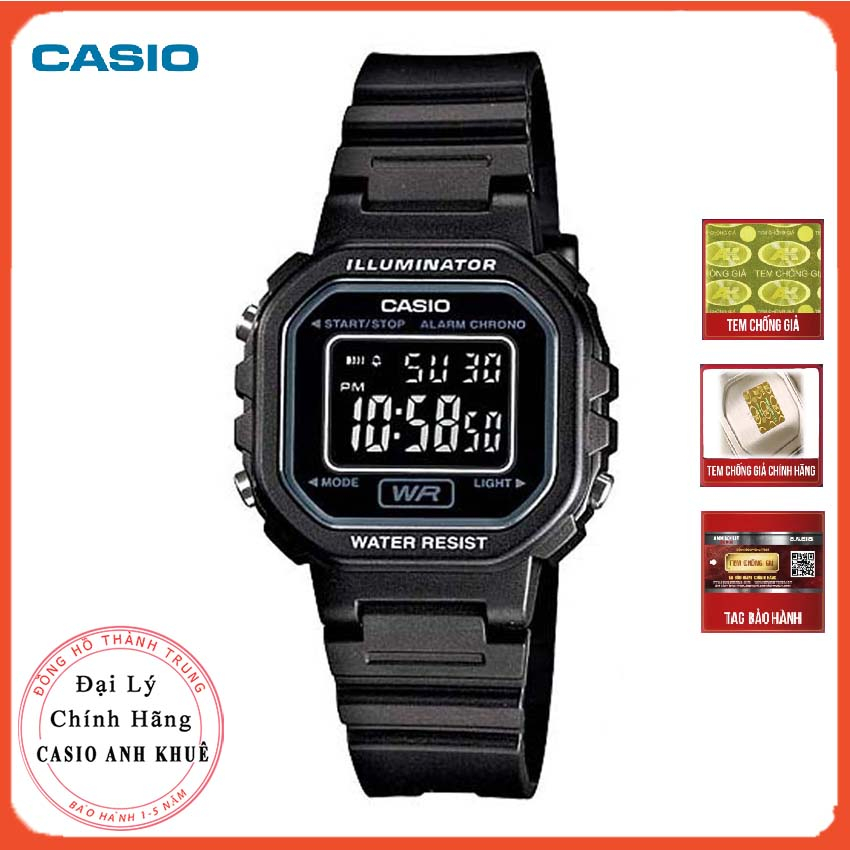 Đồng hồ điện tử nữ Casio LA-20WH-1BDF dây nhựa