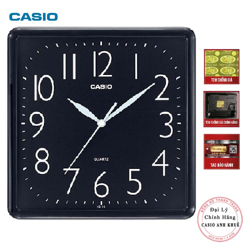 Đồng hồ treo tường Casio IQ-06-1DF đen ( cỡ ngang 25cm)