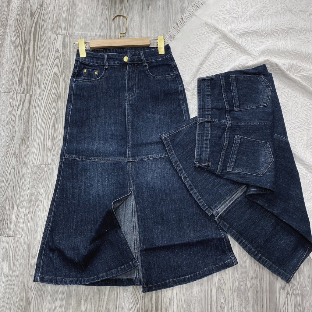 Chân váy Jean Nữ Co Giãn Dáng Dài Xoè Đuôi Cá,Váy Đuôi Cá Xoè QCCC tôn dáng cực xinh Ulzzang Hàn Quốc HOT