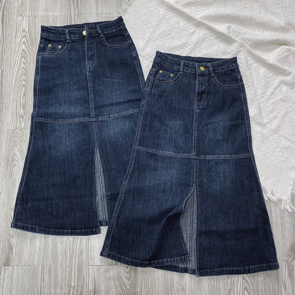 Chân váy Jean Nữ Co Giãn Dáng Dài Xoè Đuôi Cá,Váy Đuôi Cá Xoè QCCC tôn dáng cực xinh Ulzzang Hàn Quốc HOT