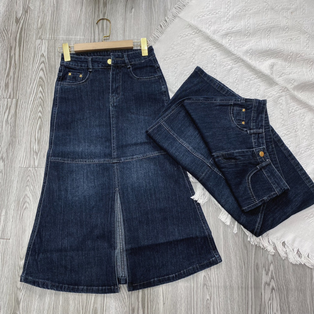 Chân váy Jean Nữ Co Giãn Dáng Dài Xoè Đuôi Cá,Váy Đuôi Cá Xoè QCCC tôn dáng cực xinh Ulzzang Hàn Quốc HOT