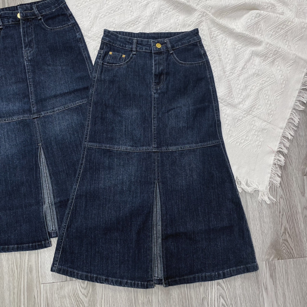 Chân váy Jean Nữ Co Giãn Dáng Dài Xoè Đuôi Cá,Váy Đuôi Cá Xoè QCCC tôn dáng cực xinh Ulzzang Hàn Quốc HOT