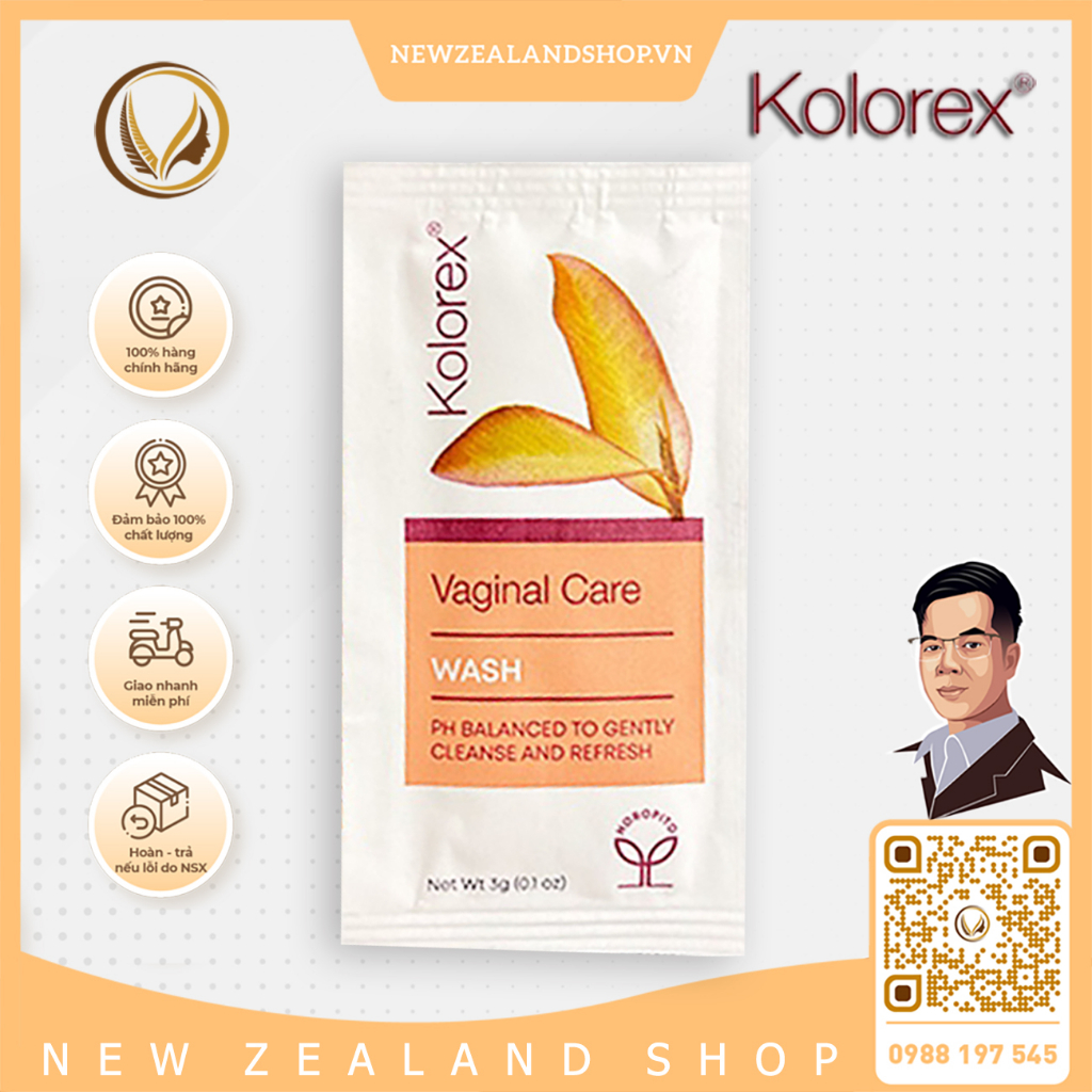 Dung dịch vệ sinh phụ nữ Kolorex Vaginal Care Wash (Dạng gói 3gram)