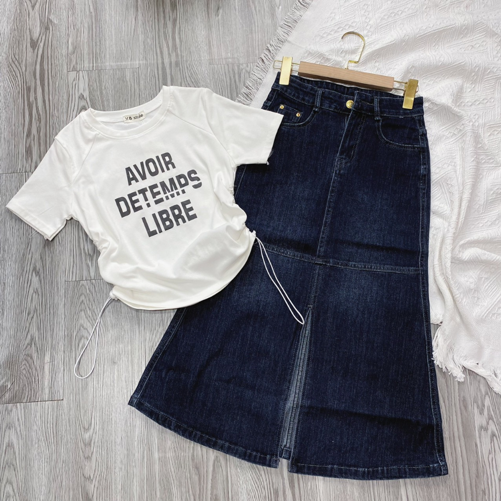 Chân váy Jean Nữ Co Giãn Dáng Dài Xoè Đuôi Cá,Váy Đuôi Cá Xoè QCCC tôn dáng cực xinh Ulzzang Hàn Quốc HOT