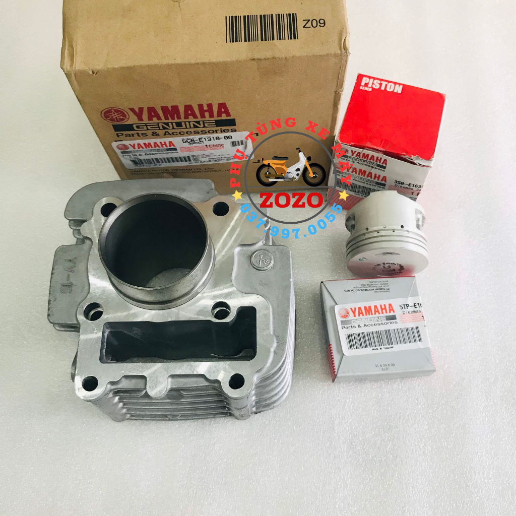 Bộ nòng piston bạc Sirius Zin hãng Yamaha - 5C6-E1310-00/3S0-E1631-00/5TP-E1631-00