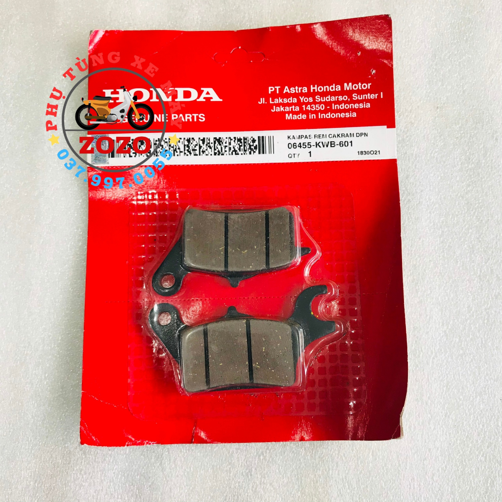 Bố thắng đĩa trước Wave S110, RSX 110, Future 125, Hayate Zin Honda- 06455-KWB-601