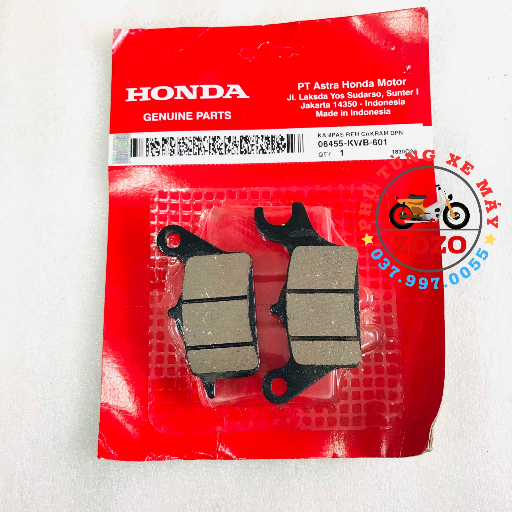 Bố thắng đĩa trước Wave S110, RSX 110, Future 125, Hayate Zin Honda- 06455-KWB-601