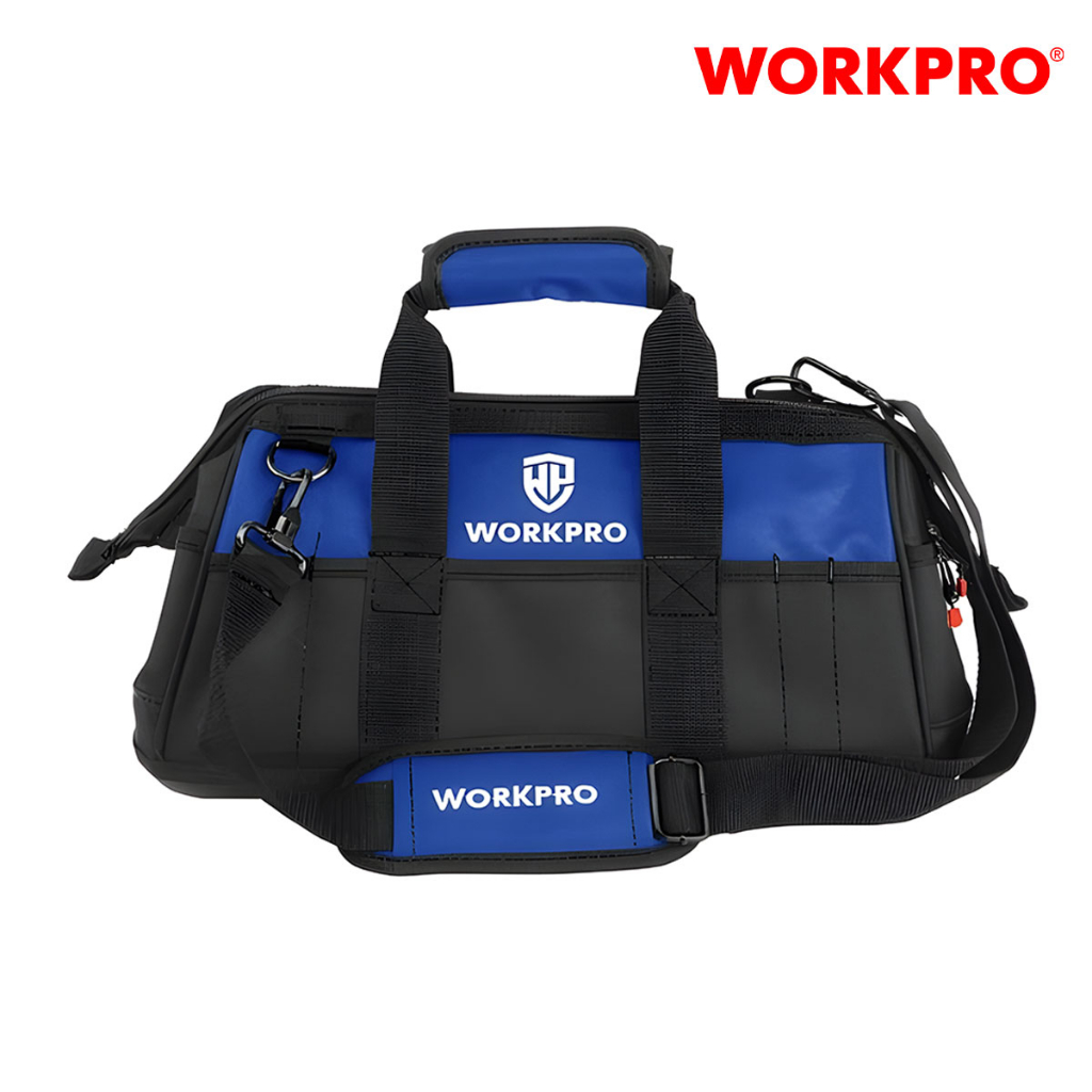 Túi đựng dụng cụ bằng vải dệt, với đế chống nước, kích thước 400mm 16 inches Workpro - WP281007