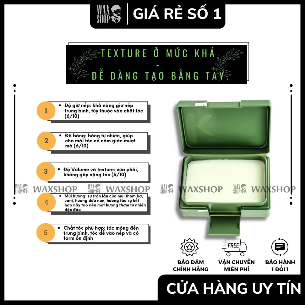 Sáp Vuốt Tóc Nam Cao Cấp Free Hold - Kevin Murphy - Hàng Chính Hãng - Bảo Hành 180 Ngày - Kèm Quà - Waxshop