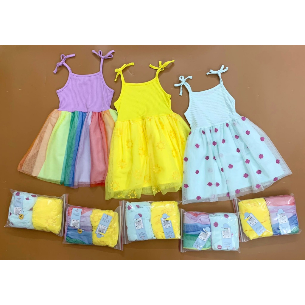 Đầm 2 dây bé gái xinh xắn đang yêu họa tiêt nổi bật