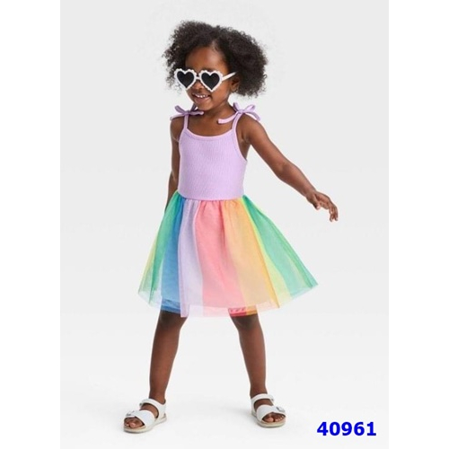 Đầm 2 dây bé gái xinh xắn đang yêu họa tiêt nổi bật