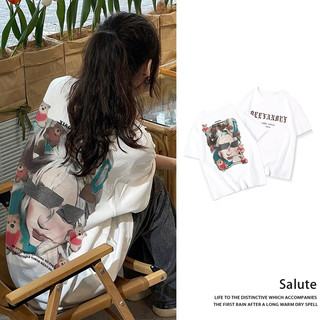 Áo thun cotton unisex form rộng nữ local brand basic áo phông đẹp trắng cổ tròn vintage Salute