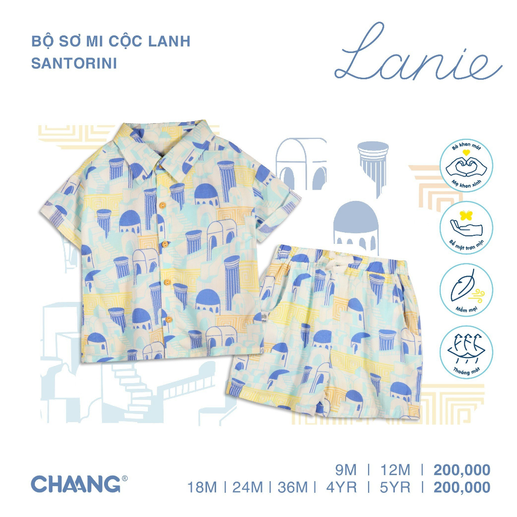 Chaang bộ cộc lanh cài vai cho bé mùa hè BOSS2022D01
