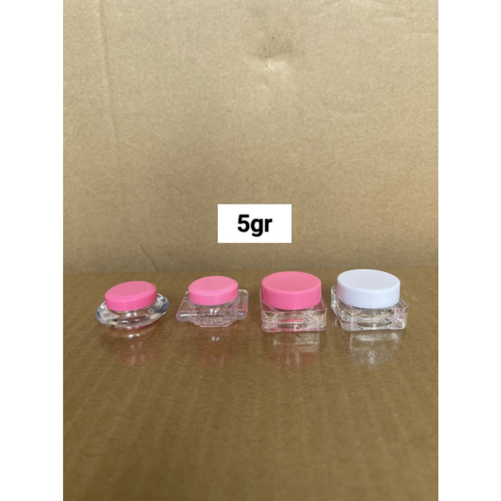 hủ đựng kem face 5gr (vuông thấp,đĩa bay,tháp vuông)