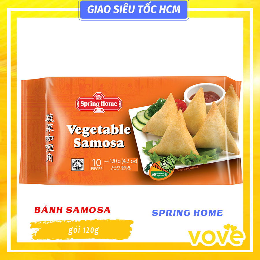 Bánh Samosa Rau củ Spring Home Vegetable Samosa, 120gr (#10pics) (gói)