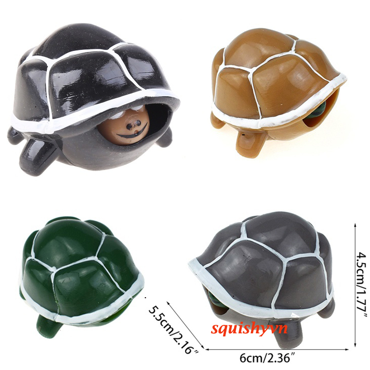 Đồ chơi squishy hình con rùa giúp giảm căng thẳng Móc khóa rùa bóp thụt đầu
