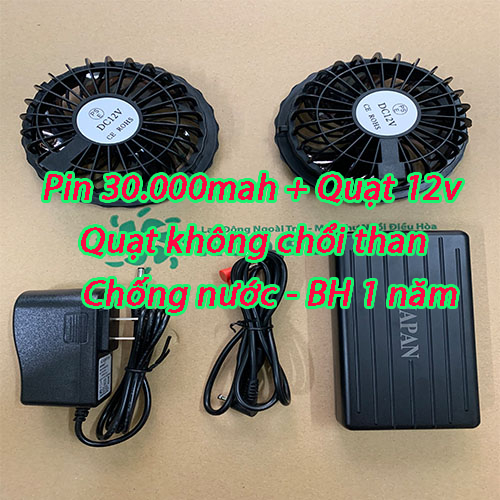 Áo điều hòa,áo có gắn quạt chính hãng Nhật Bản  - Tặng 2 túi đá khô