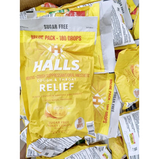 Kẹo ngậm halls túi 180 viên - không đường vị chanh mật ong date 04/2025