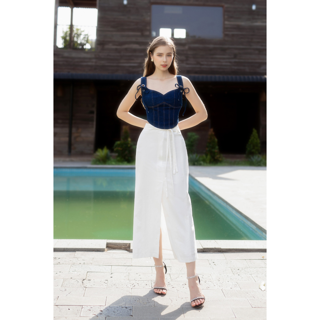 MOST1065-Doris Linen Midi Skirt