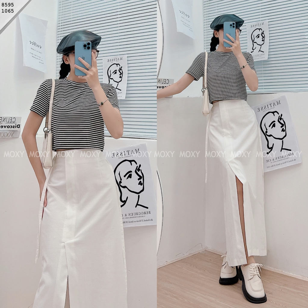 MOST1065-Doris Linen Midi Skirt