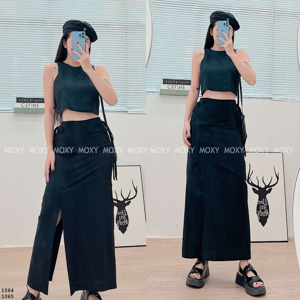 MOST1065-Doris Linen Midi Skirt