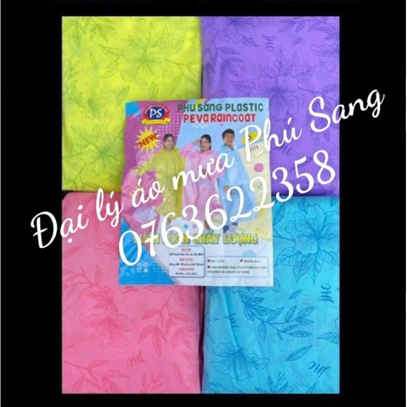 Áo mưa PEVA Phú Sang có in hoa bền đẹp