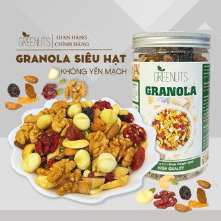 Granola Siêu Hạt Không Yến Mạch GREENUTS Ngũ Cốc Ăn Kiêng, Giảm Cân 500G