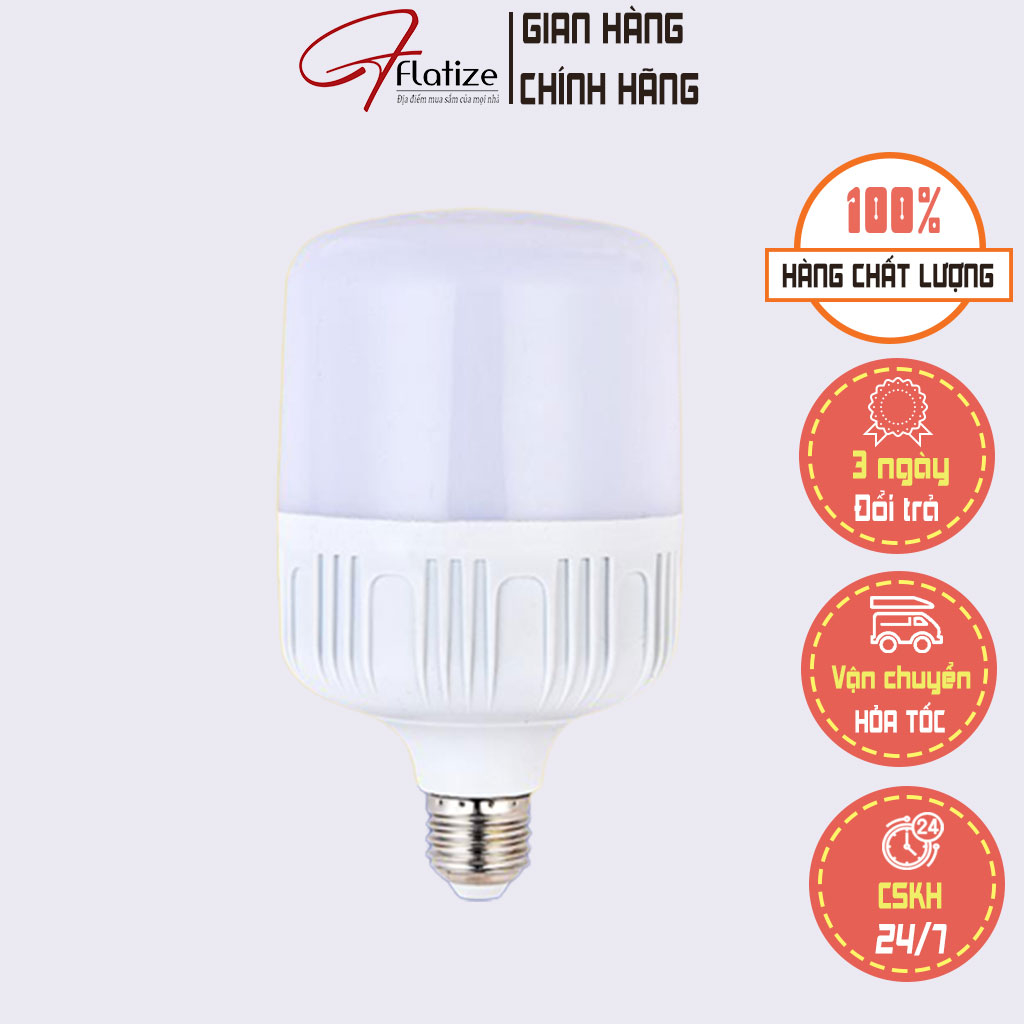 Bóng Đèn Led Buld Trụ Phú An, đèn điện 5W/ 10W / 15W /20w / 40w / 50w / 60w - FLATIZE