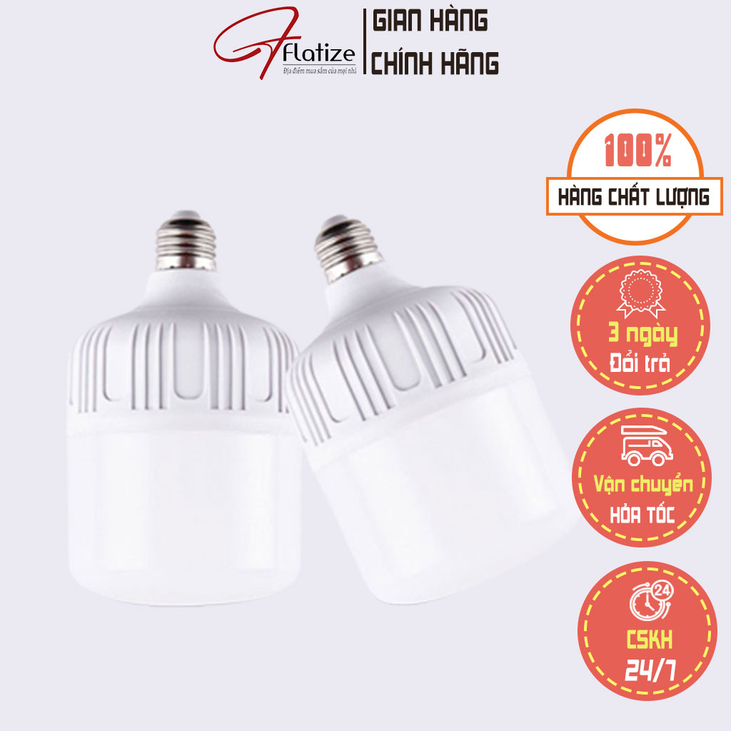 Bóng Đèn Led Buld Trụ Phú An, đèn điện 5W/ 10W / 15W /20w / 40w / 50w / 60w - FLATIZE
