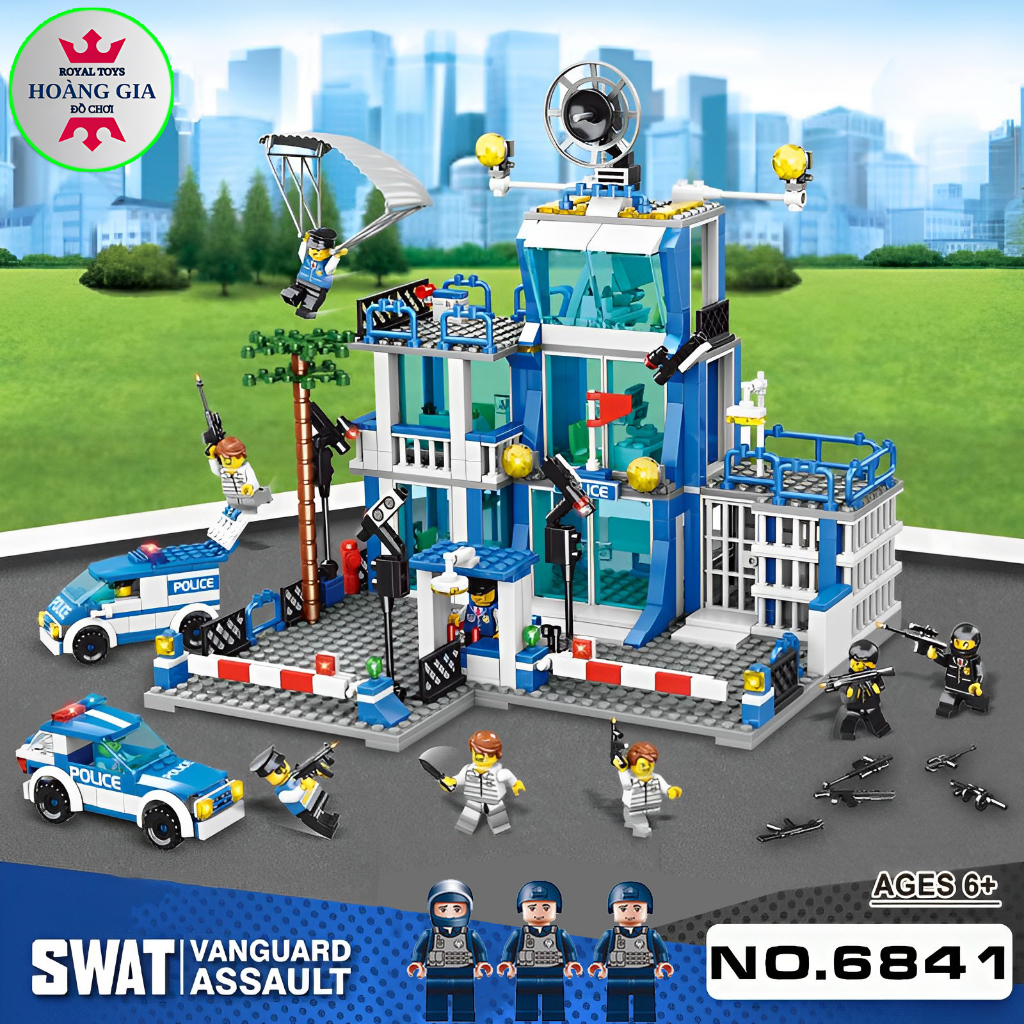 Đồ Chơi Lắp Ráp Lego Mô Hình Đồn Cảnh Sát, Cảnh Sát SWAT, Máy Bay, Tàu Chiến, Cảnh Sát Đặc Nhiệm, Trụ Sở Chỉ Huy