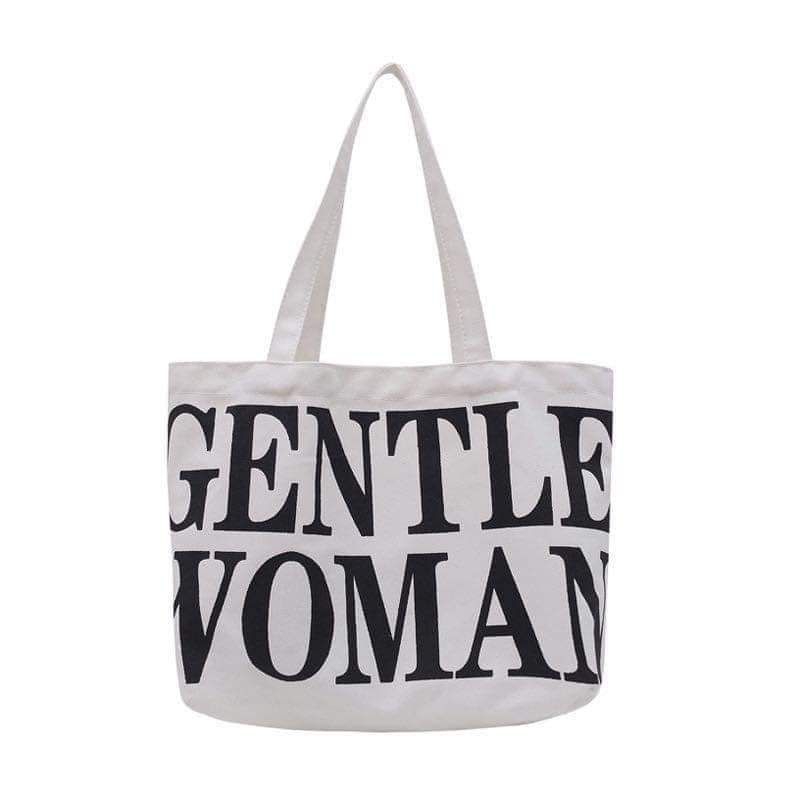 Túi vải tote in chữ GENTLE WOMAN
