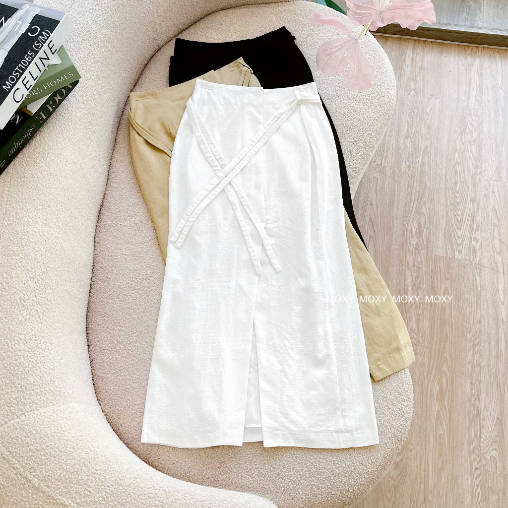 MOST1065-Doris Linen Midi Skirt